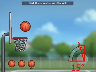 Best angle is 15° from the top