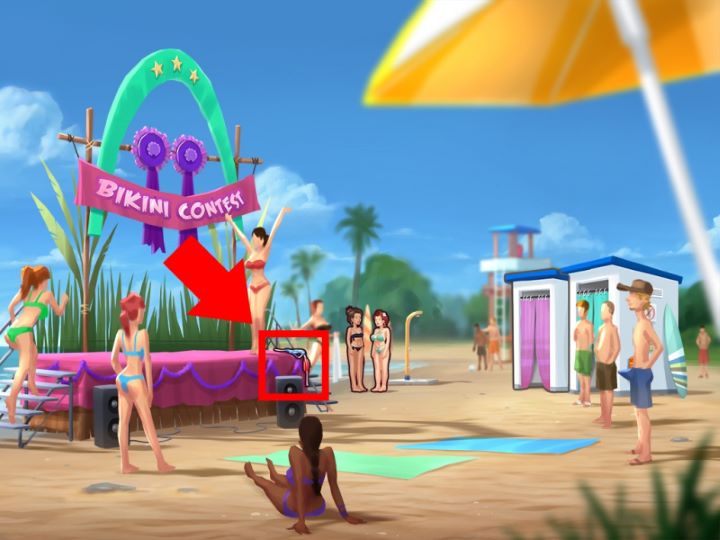 Miss Sara’s bikini is on the stage