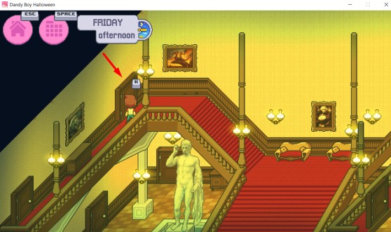 The specific door to enter after power is on