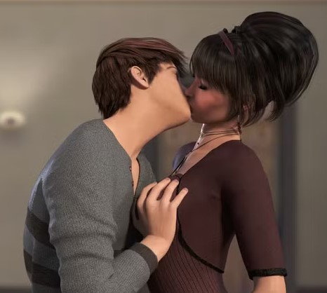 Lust Epidemic game title screen featuring main MILF characters Brad encounters at East State University