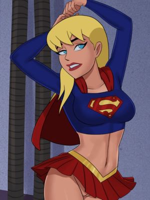 Comic-style hand-drawn art of Supergirl in Something Unlimited